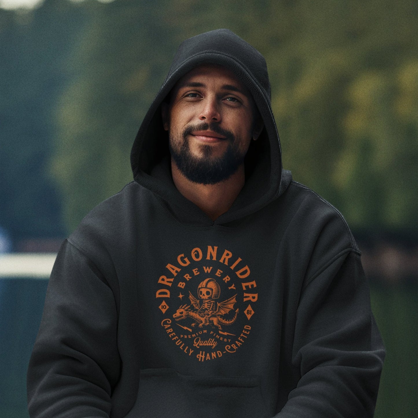 Dragonrider Brewery Funny DnD Fantasy Hoodie Designed by GeekHaven