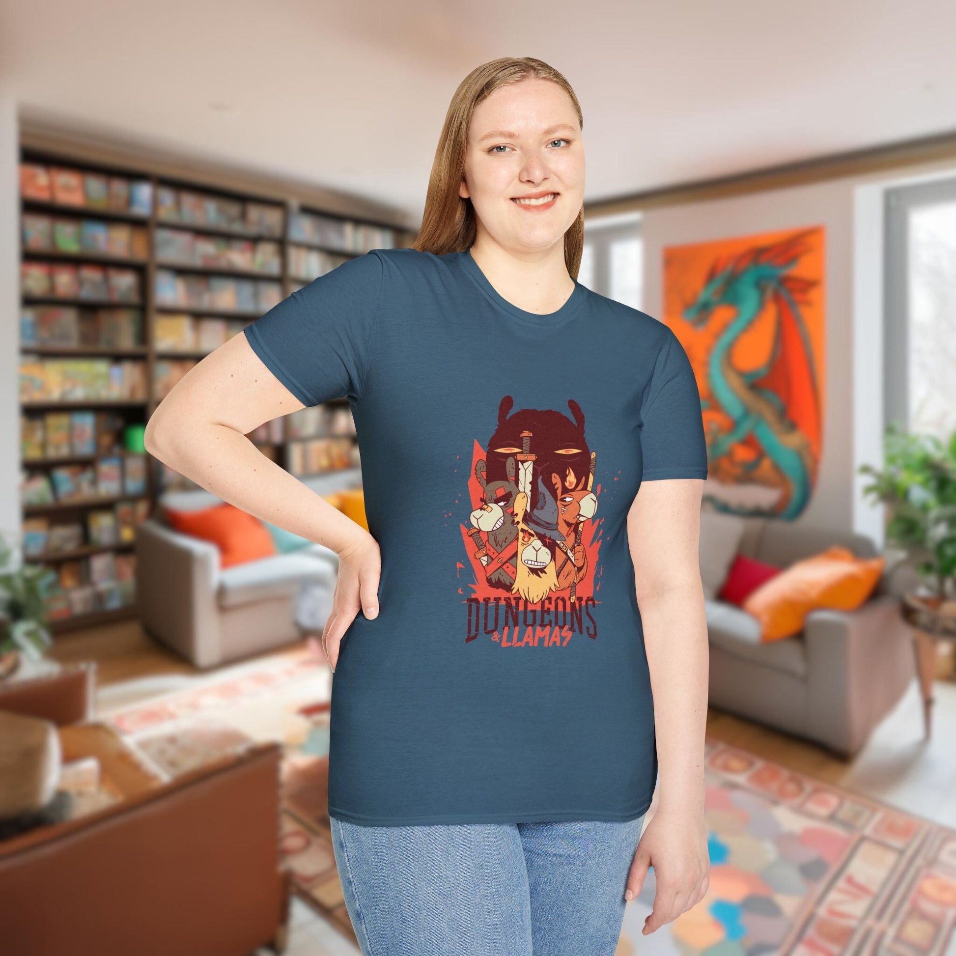 Dungeons & Llamas Funny DnD T-Shirt Designed by GeekHaven