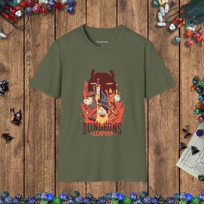 Dungeons & Llamas Funny DnD T-Shirt Designed by GeekHaven