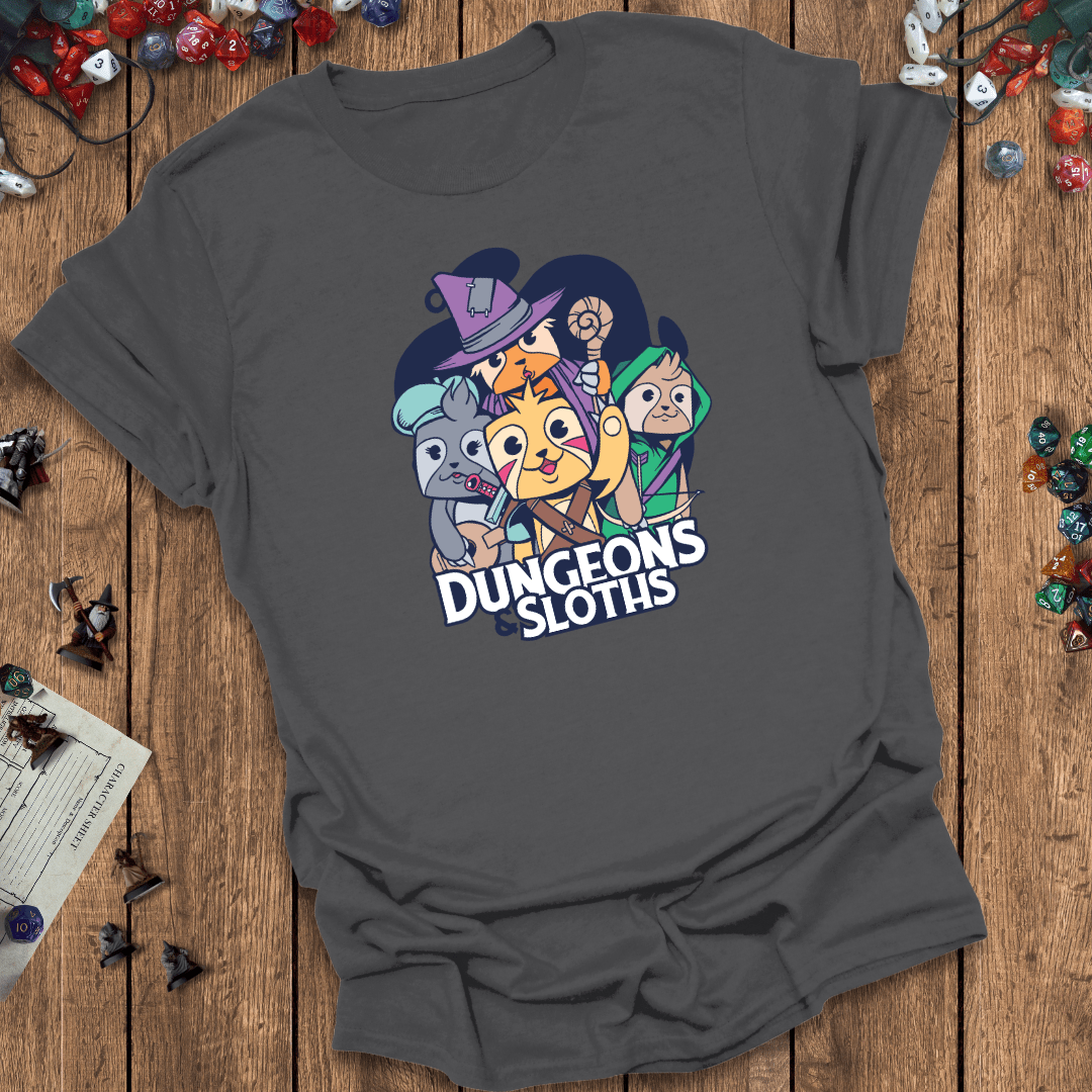 Dungeons & Sloths Funny DnD T-Shirt Designed by GeekHaven