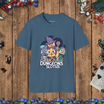 Dungeons & Sloths Funny DnD T-Shirt Designed by GeekHaven