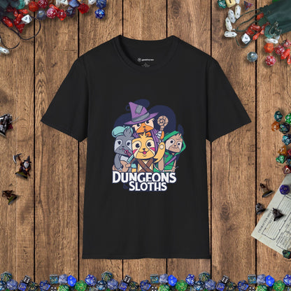 Dungeons & Sloths Funny DnD T-Shirt Designed by GeekHaven
