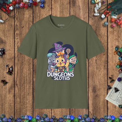 Dungeons & Sloths Funny DnD T-Shirt Designed by GeekHaven