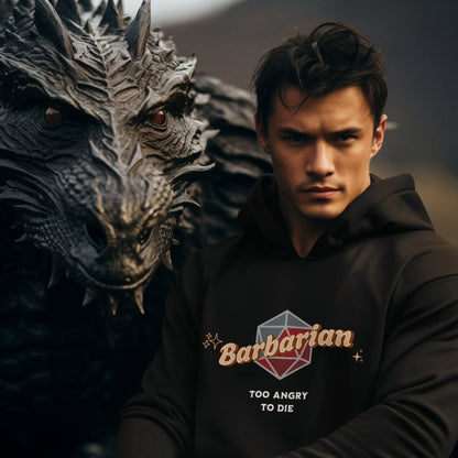 Funny D&D Hoodie - The Barbarian Designed by GeekHaven