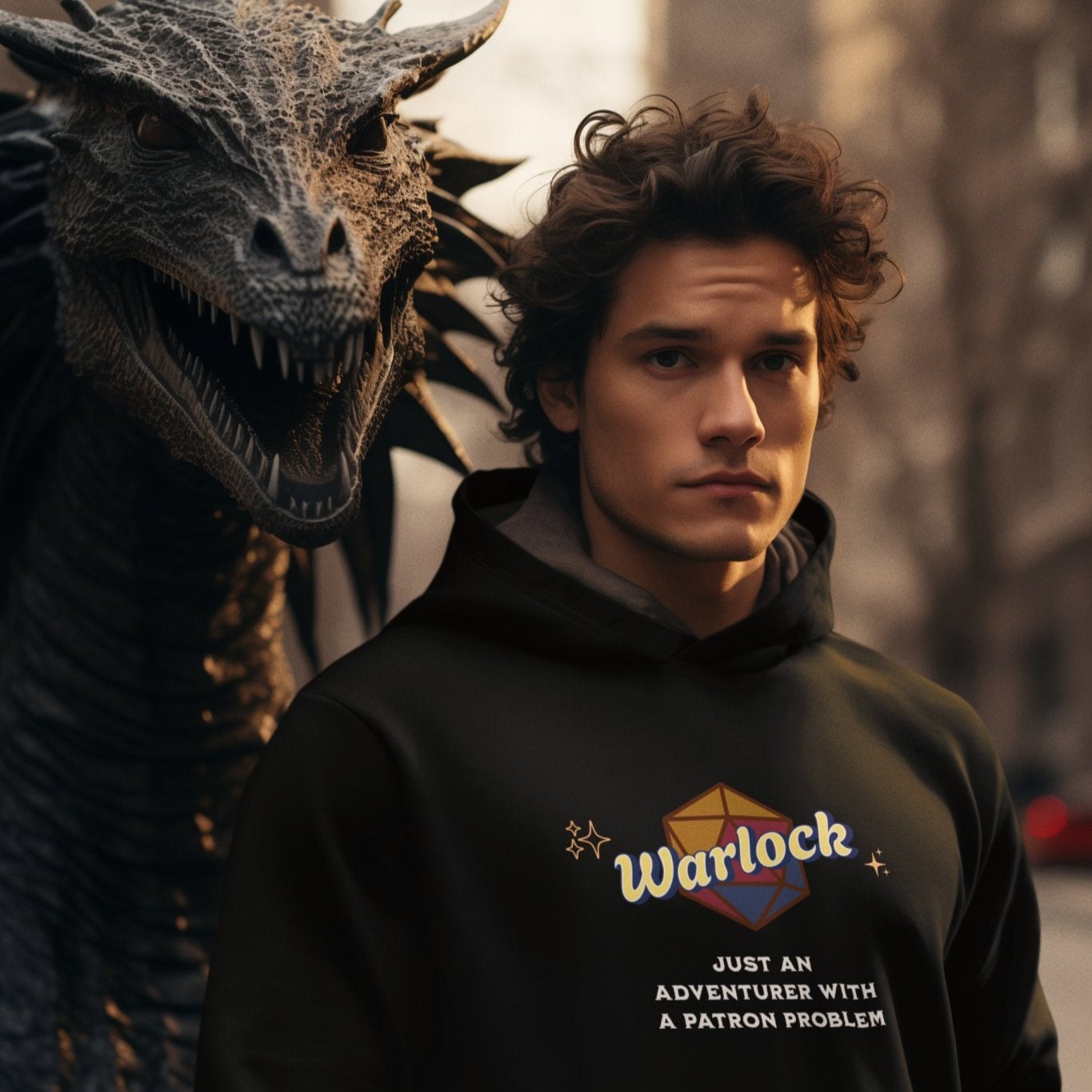 Funny D&D Hoodie - The Warlock Designed by GeekHaven