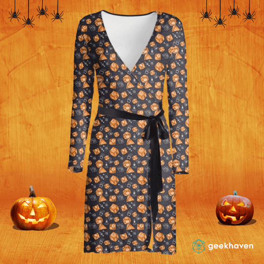 Halloween Dice Wrap Dress Designed by GeekHaven