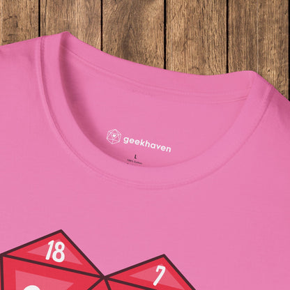 Heart - shaped D20 D&D T-shirt Designed by GeekHaven