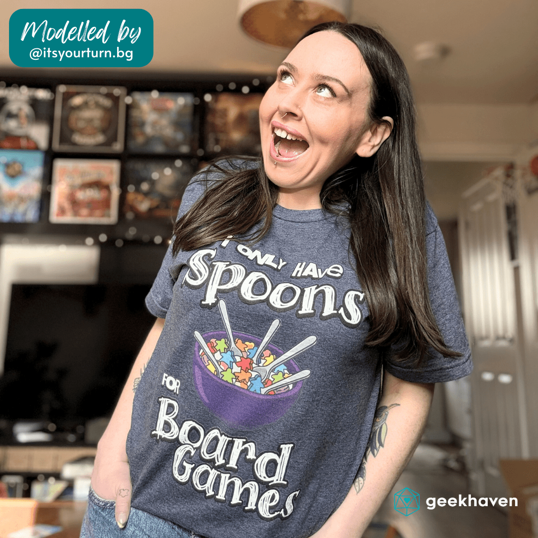 I Only Have Spoons for Board Games Crew Neck T-Shirt Designed by GeekHaven