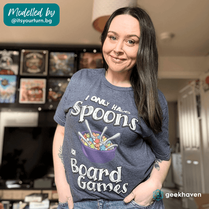 I Only Have Spoons for Board Games Crew Neck T-Shirt Designed by GeekHaven