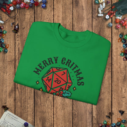 Merry Critmas Funny DnD Christmas Sweater Designed by GeekHaven