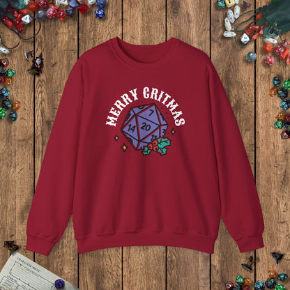 Merry Critmas Funny DnD Christmas Sweater Designed by GeekHaven
