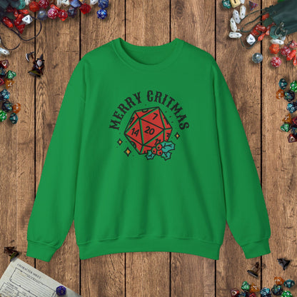 Merry Critmas Funny DnD Christmas Sweater Designed by GeekHaven