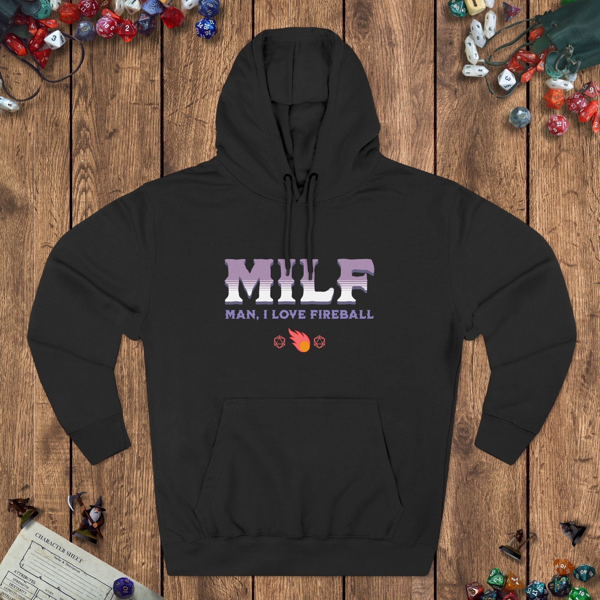 MILF Fireball Funny DnD Hoodie Designed by GeekHaven