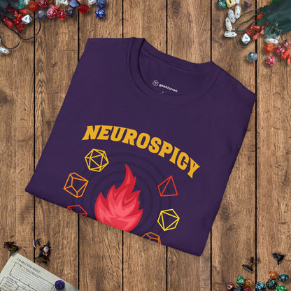 Neurospicy and a Little Bit Dicey Funny Gamer T-shirt Version 1 Designed by GeekHaven