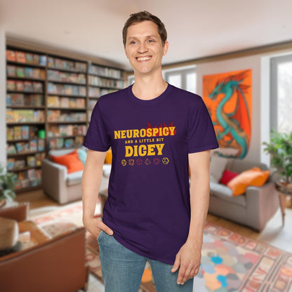 Neurospicy and a Little Bit Dicey Funny Gamer T-shirt Version 2 Designed by GeekHaven