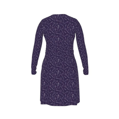 Purple Medieval Weapons Wrap Dress Designed by GeekHaven