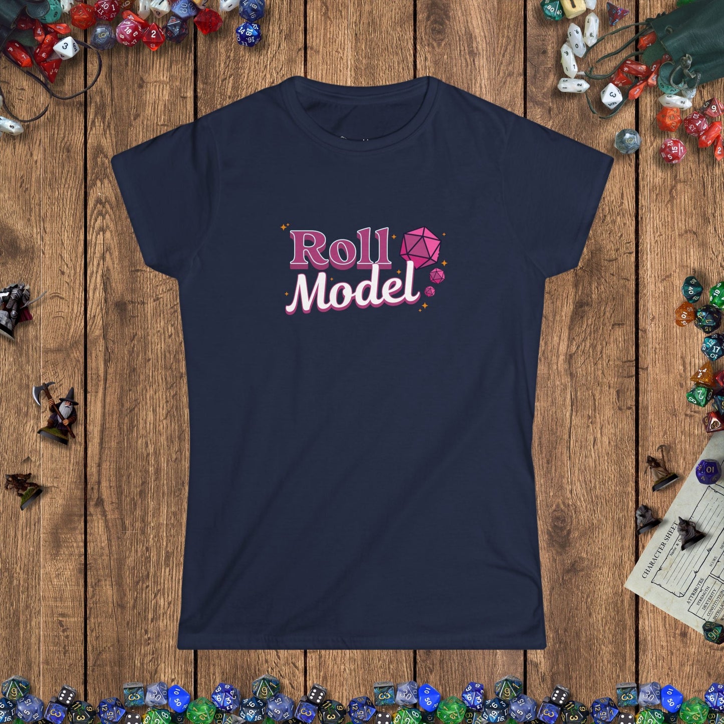 Roll Model Funny DnD Women's Cut T-Shirt - US Designed by GeekHaven