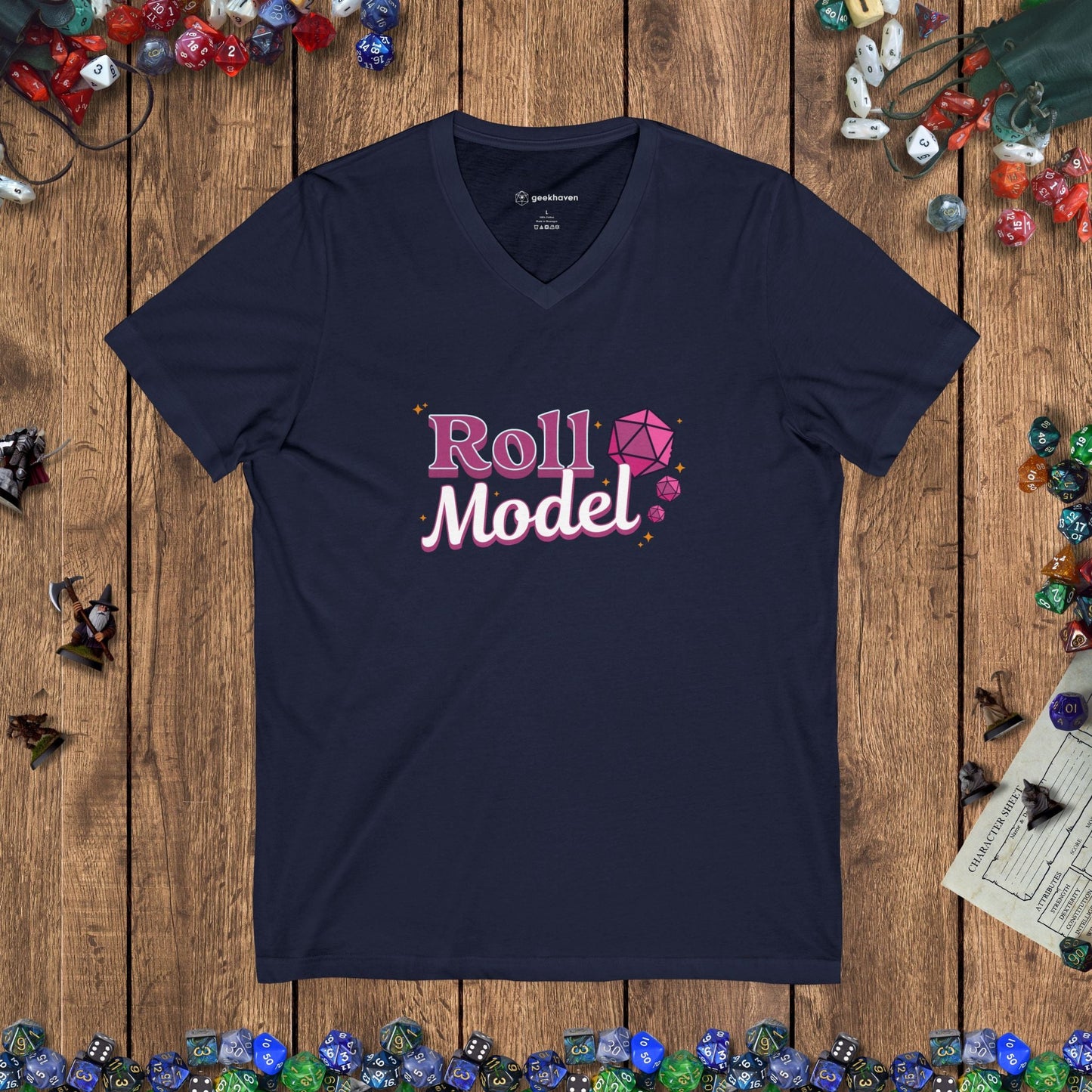Roll Model Funny Women's V - Neck Tee - UK Designed by GeekHaven