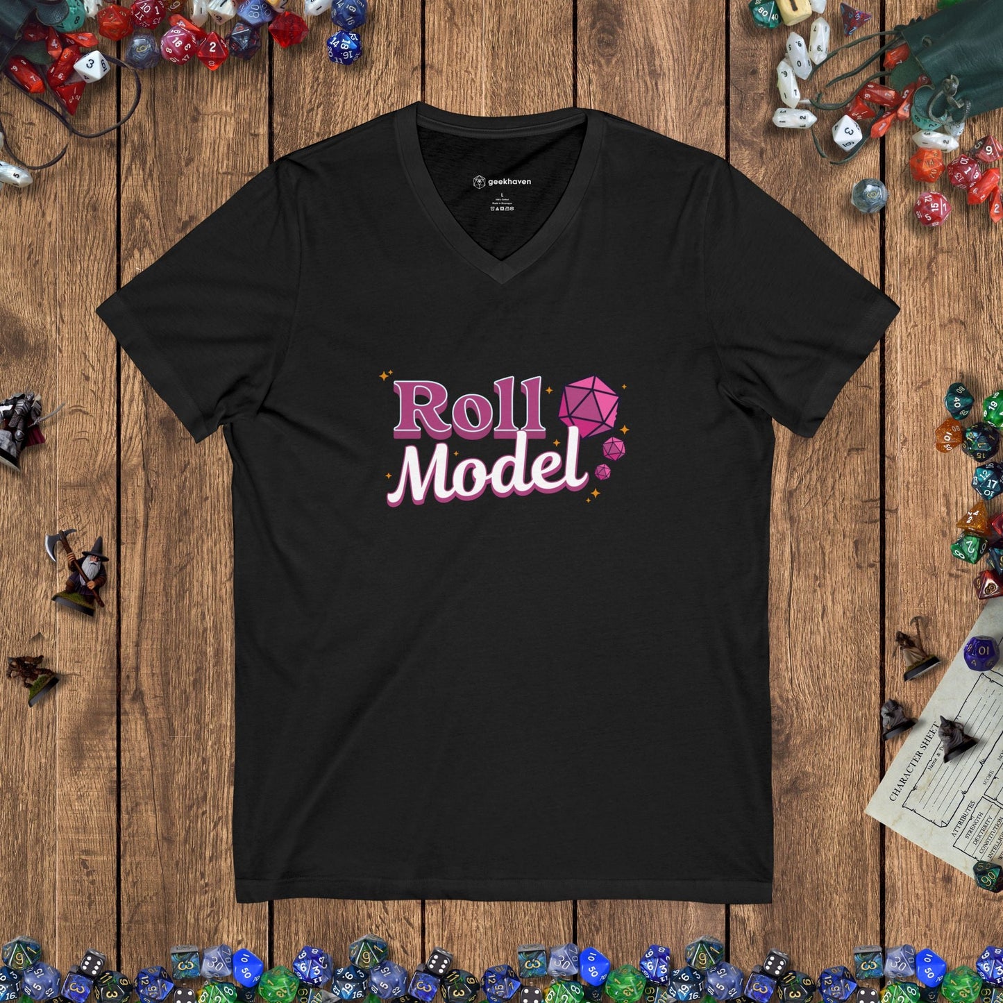 Roll Model Funny Women's V - Neck Tee - UK Designed by GeekHaven