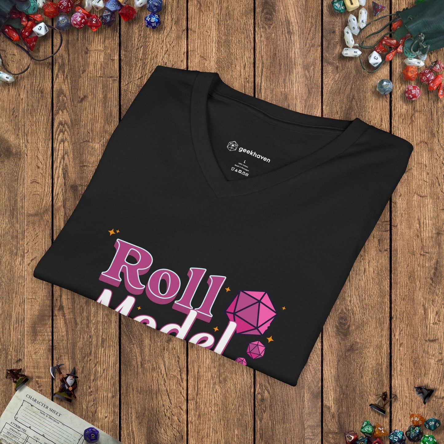 Roll Model Funny Women's V - Neck Tee - UK Designed by GeekHaven