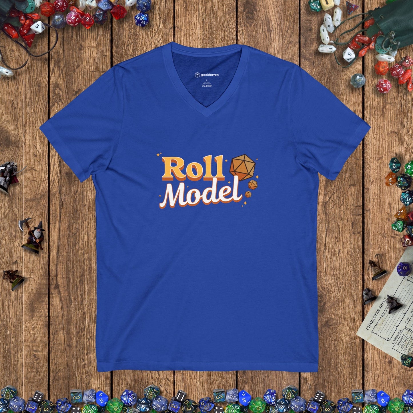 Roll Model Funny Women's V - Neck Tee - UK Designed by GeekHaven