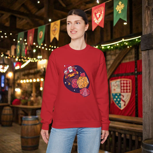 Santa's Dice - Powered Sleigh Funny DnD Christmas Jumper Designed by GeekHaven