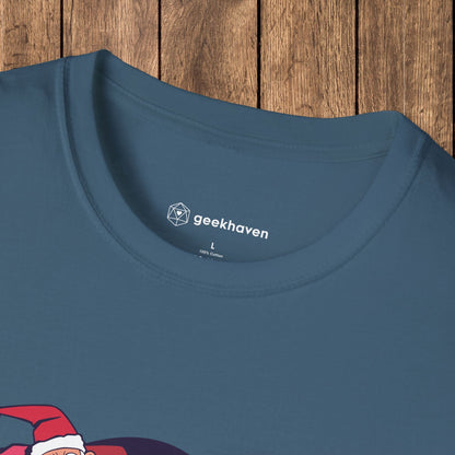 Santa's Dice - Powered Sleigh Funny DnD Christmas T-shirt Designed by GeekHaven